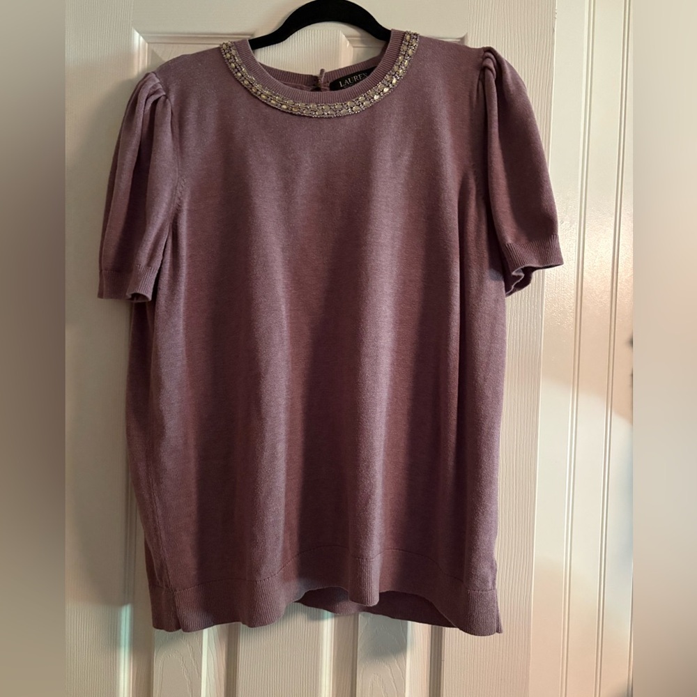 Lauren Ralph Lauren Purple Embellished sweater